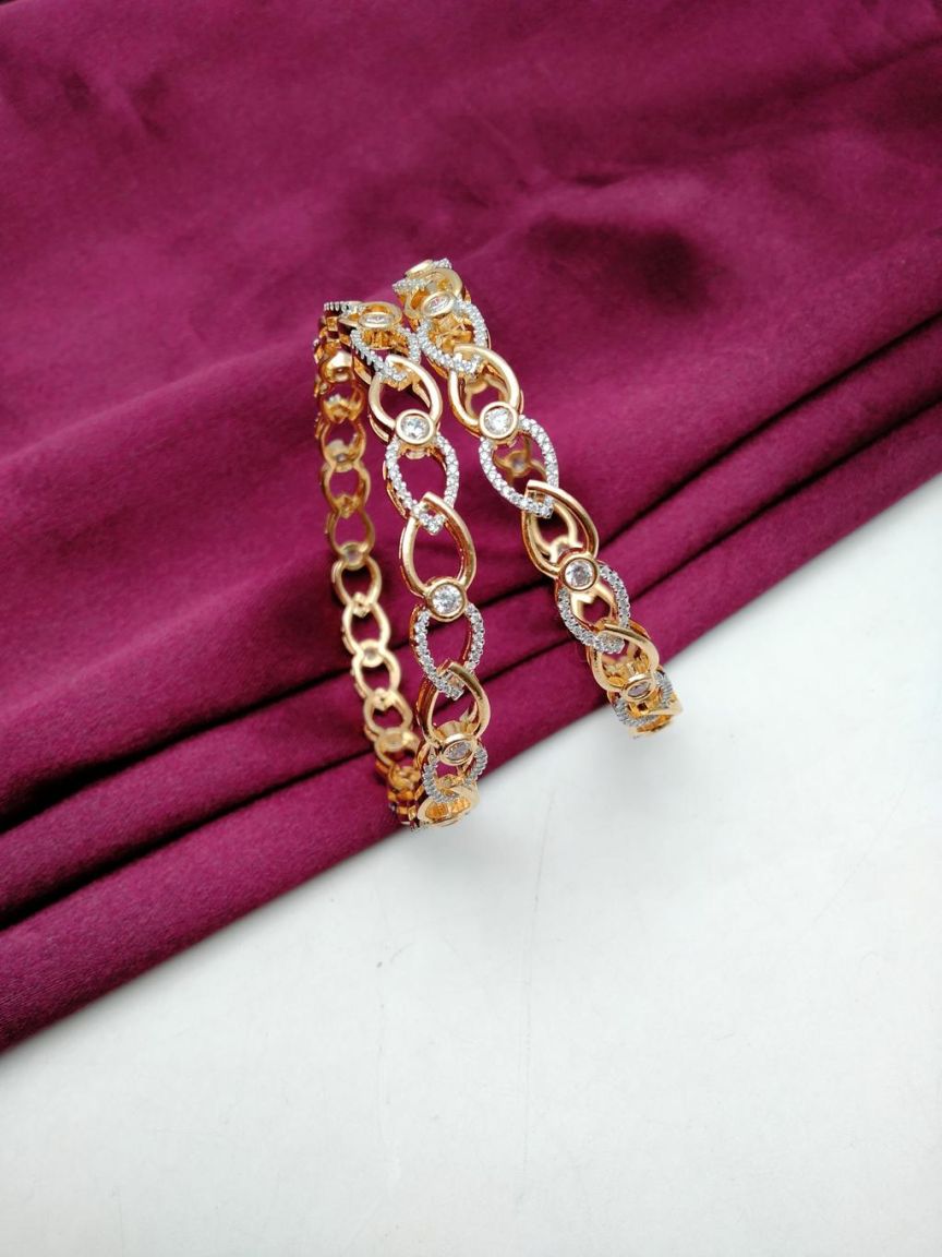 BANGLES IN AMERICAN DIAMOND JEWELLERY STYLE | DESIGN - 44002