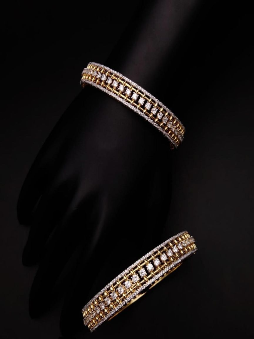 BANGLES IN AMERICAN DIAMOND JEWELLERY STYLE | DESIGN - 44003