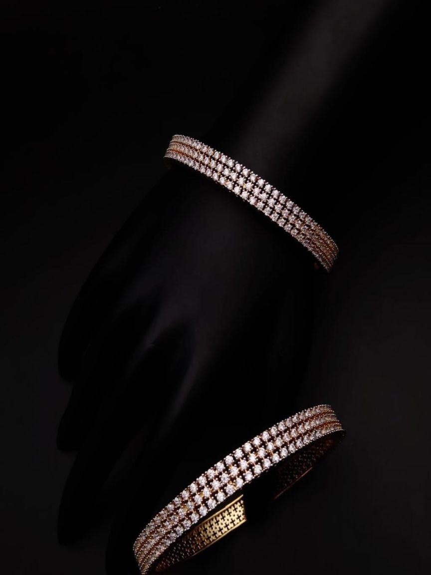 BANGLES IN AMERICAN DIAMOND JEWELLERY STYLE | DESIGN - 44007
