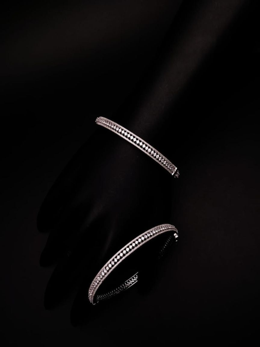 BANGLES IN AMERICAN DIAMOND JEWELLERY STYLE | DESIGN - 44008