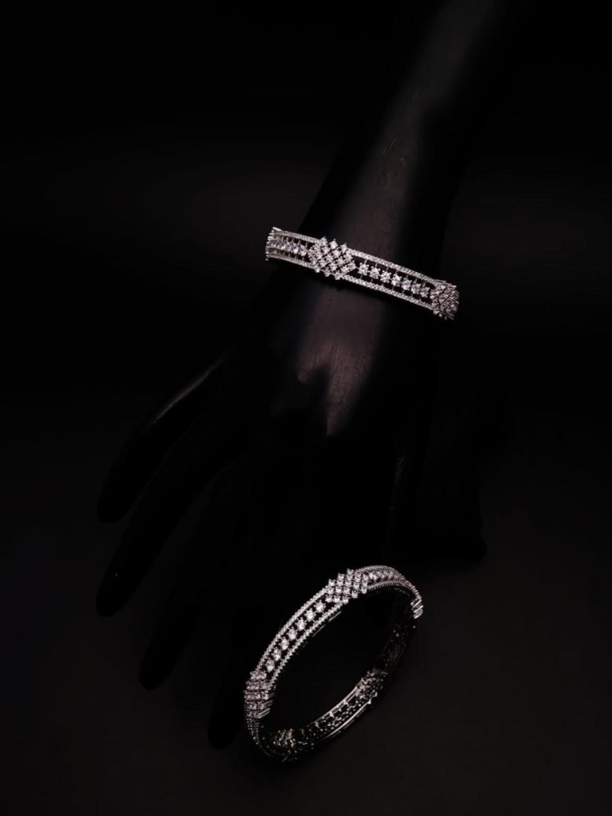 BANGLES IN AMERICAN DIAMOND JEWELLERY STYLE | DESIGN - 44012