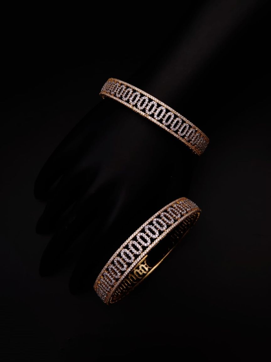BANGLES IN AMERICAN DIAMOND JEWELLERY STYLE | DESIGN - 44023