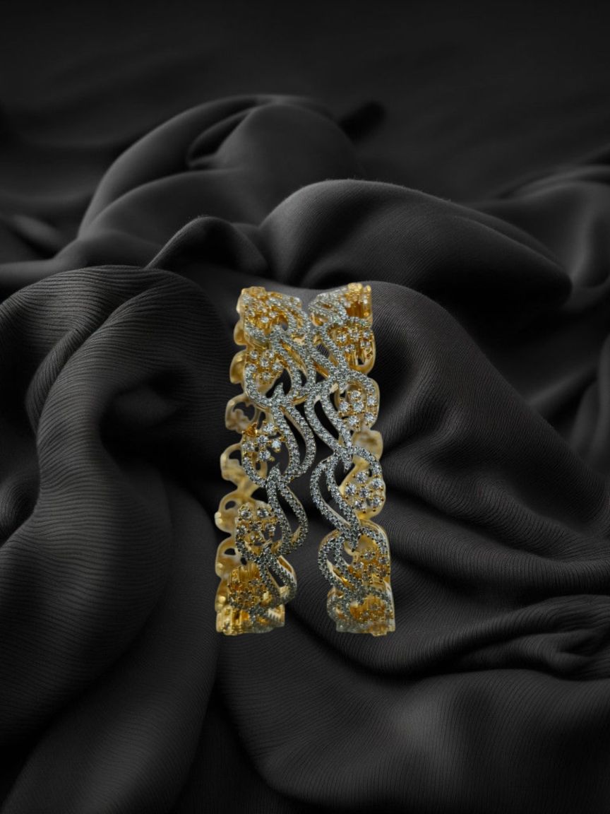 BANGLES IN AMERICAN DIAMOND JEWELLERY STYLE | DESIGN - 44032