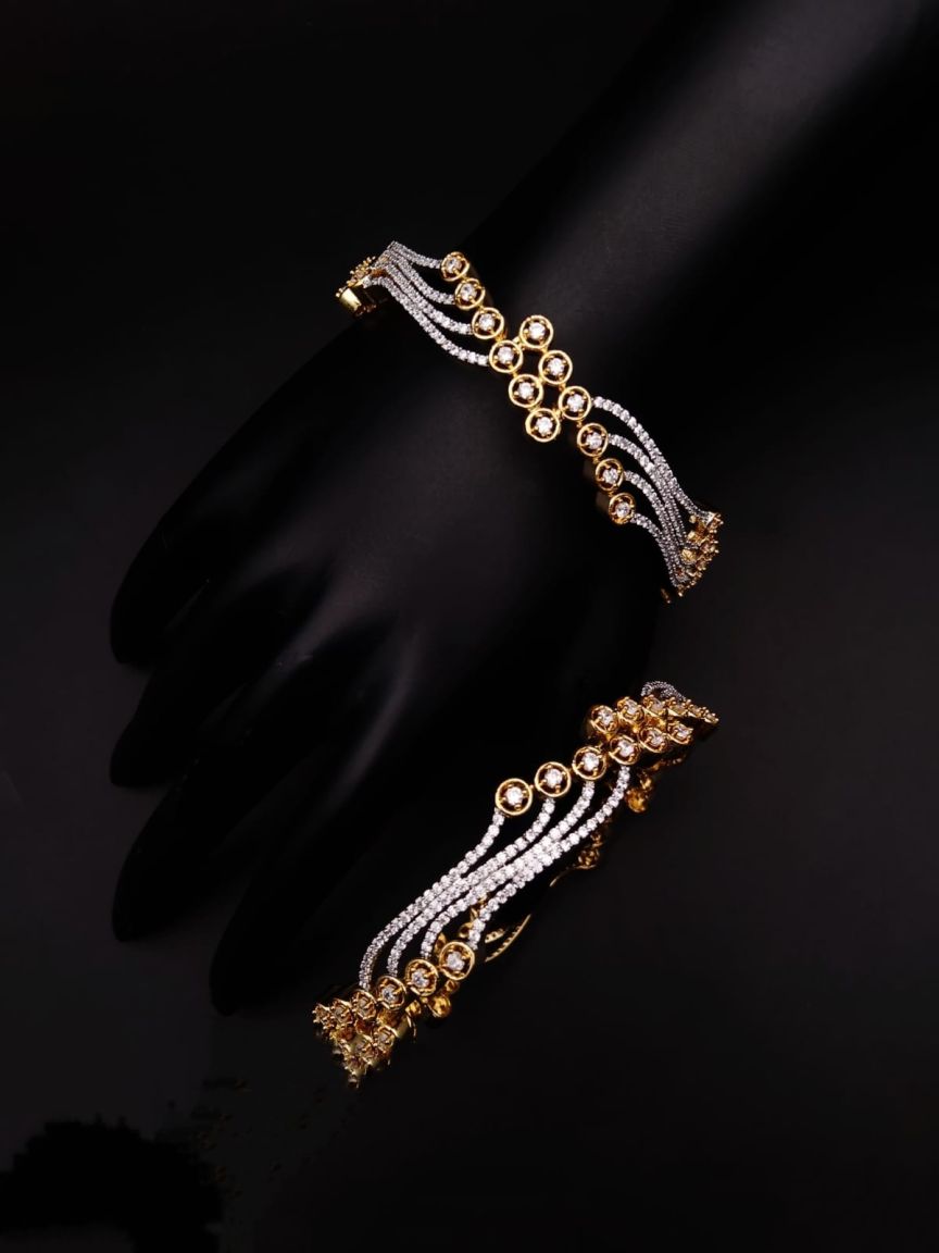 BANGLES IN AMERICAN DIAMOND JEWELLERY STYLE | DESIGN - 44039