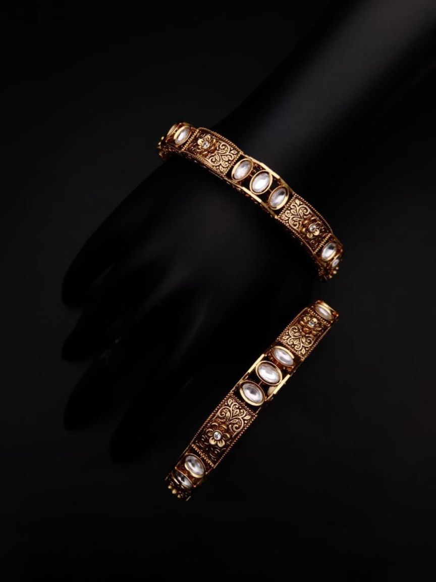 BANGLES IN KUNDAN (VILANDI) STYLE | DESIGN - 34024
