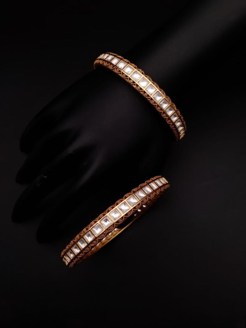 BANGLES IN KUNDAN (VILANDI) STYLE | DESIGN - 34044