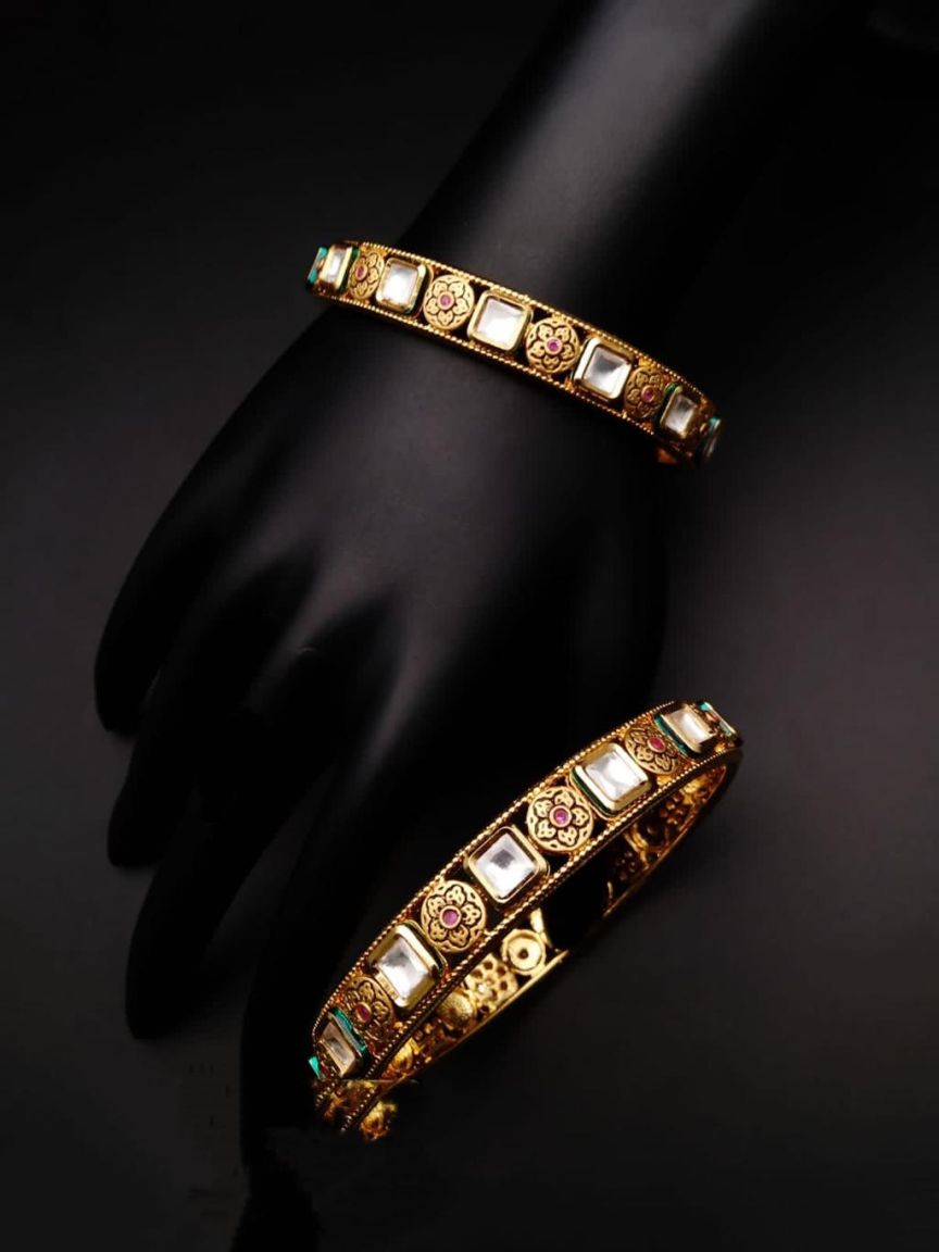 BANGLES IN KUNDAN (VILANDI) STYLE | DESIGN - 34053