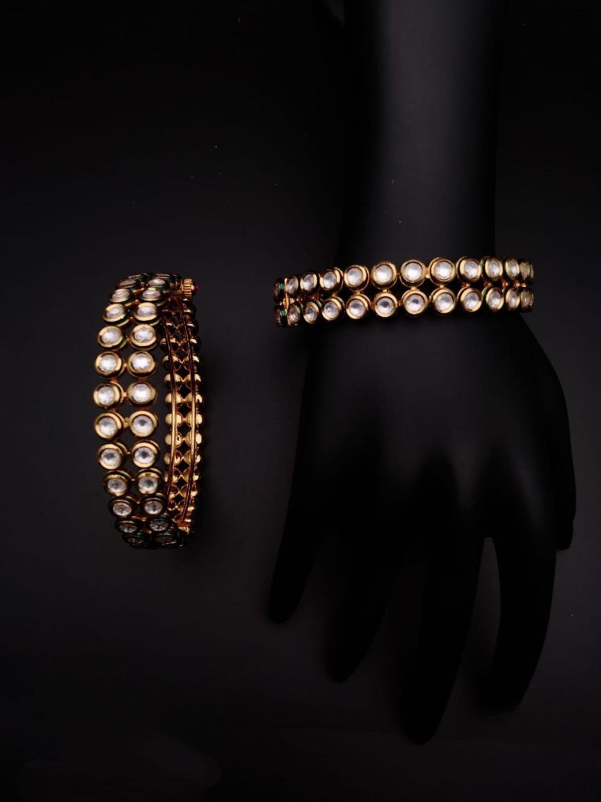 BANGLES IN KUNDAN (VILANDI) STYLE | DESIGN - 34056