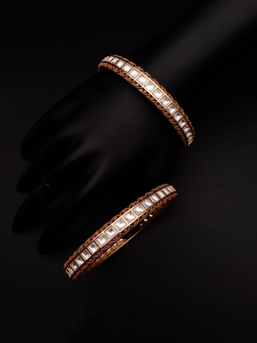 BANGLES IN KUNDAN (VILANDI) STYLE | DESIGN - 34064