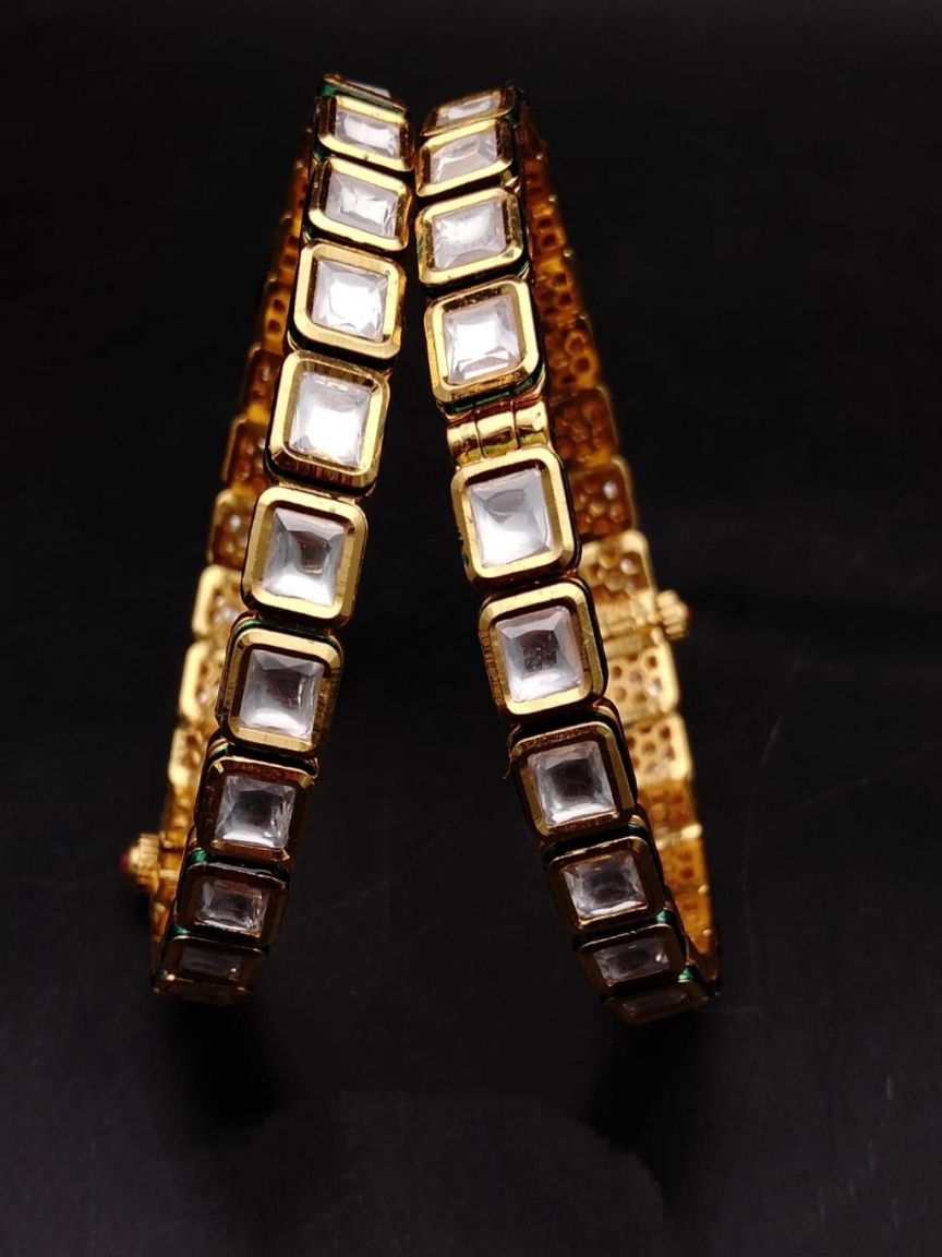 BANGLES IN KUNDAN (VILANDI) STYLE | DESIGN - 34070
