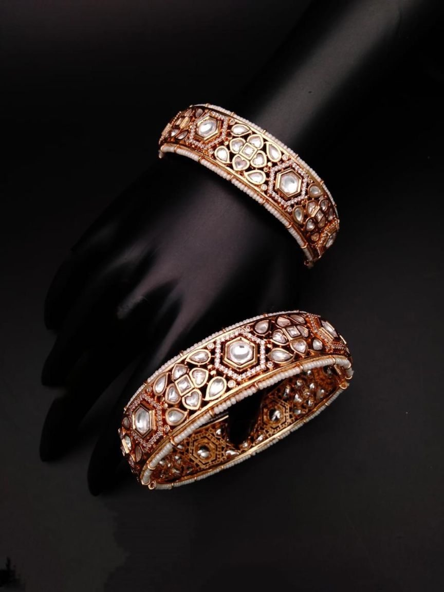 BANGLES IN KUNDAN (VILANDI) STYLE | DESIGN - 34071