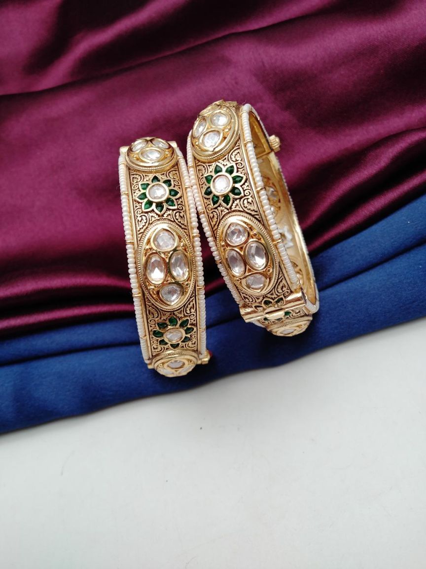 BANGLES IN KUNDAN (VILANDI) STYLE | DESIGN - 34097
