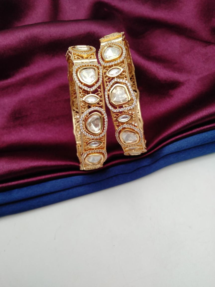 BANGLES IN KUNDAN (VILANDI) STYLE | DESIGN - 34099