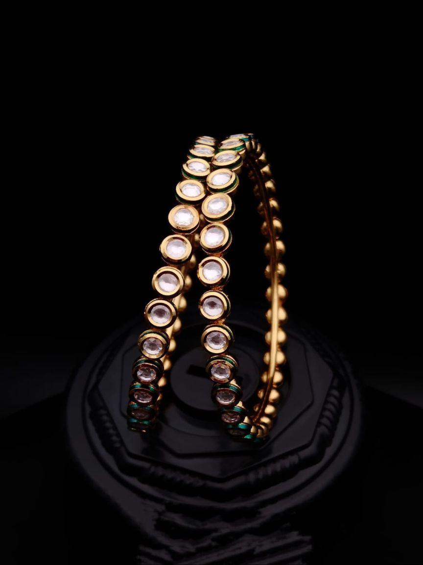 BANGLES IN KUNDAN (VILANDI) STYLE | DESIGN - 34105