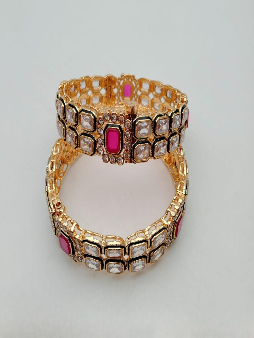 BANGLES IN POLKI (GOLD POLISH) STYLE | DESIGN - 25091