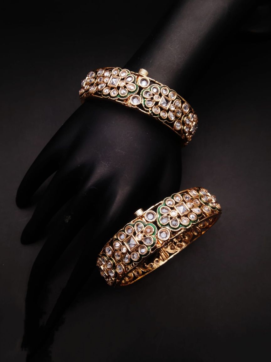 BANGLES IN POLKI (GOLD POLISH) STYLE | DESIGN - 25123