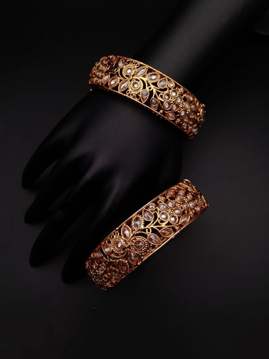 BANGLES IN POLKI (GOLD POLISH) STYLE | DESIGN - 25138