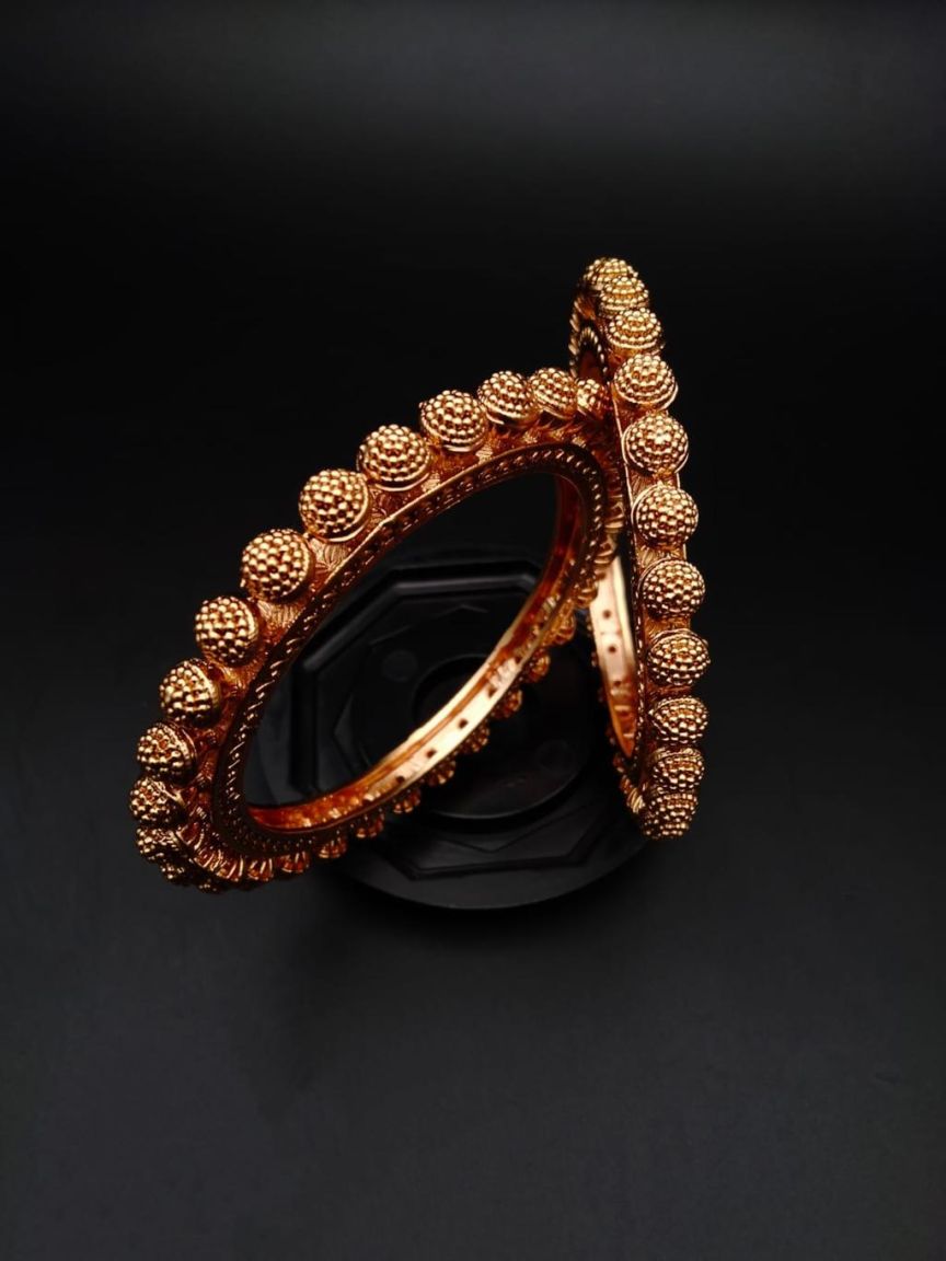 BANGLES IN POLKI (GOLD POLISH) STYLE | DESIGN - 25173