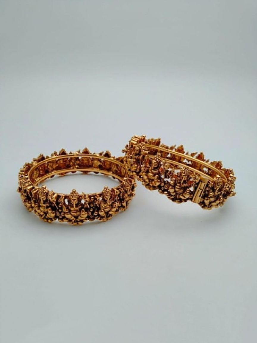BANGLES IN POLKI (GOLD POLISH) STYLE | DESIGN - 25201