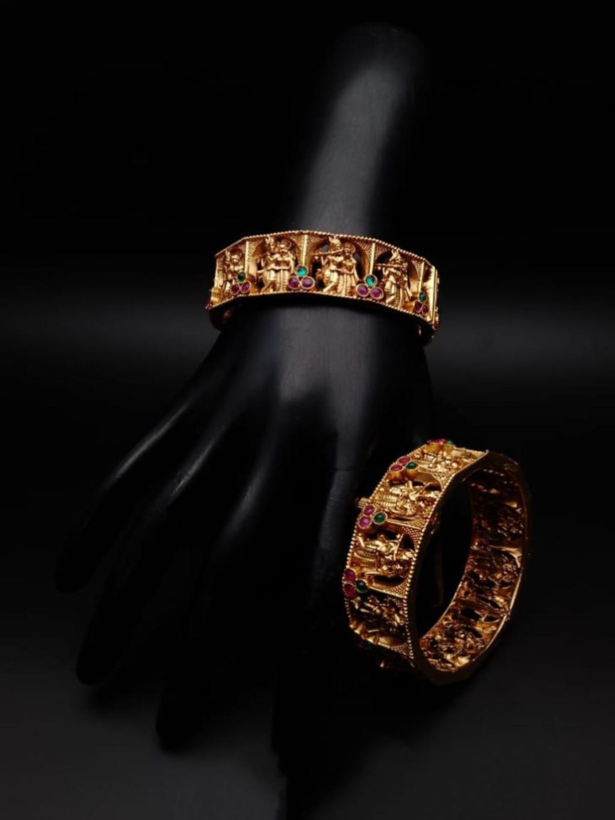 BANGLES IN POLKI (GOLD POLISH) STYLE | DESIGN - 25204