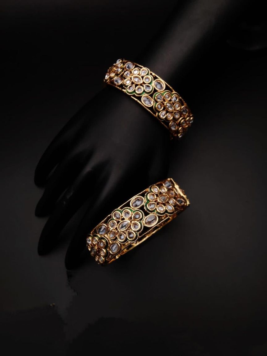 BANGLES IN POLKI (GOLD POLISH) STYLE | DESIGN - 25221