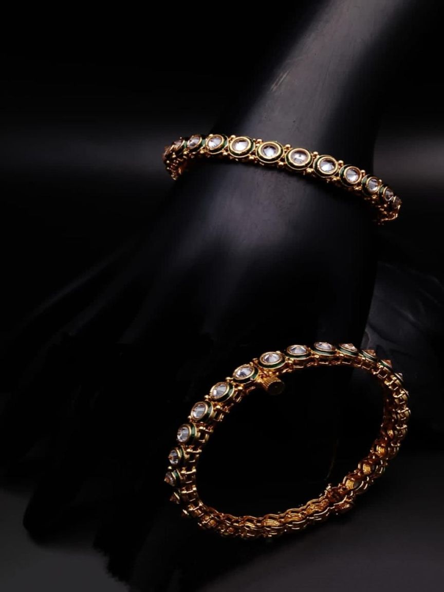 BANGLES IN POLKI (GOLD POLISH) STYLE | DESIGN - 25231