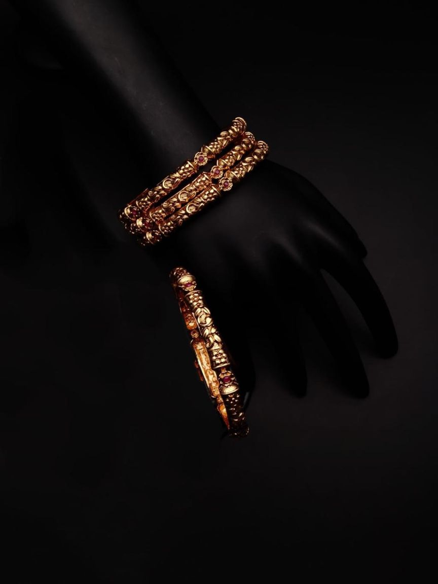 BANGLES IN POLKI (GOLD POLISH) STYLE | DESIGN - 25239