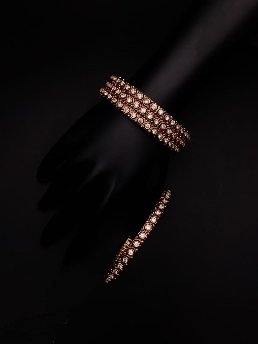 BANGLES IN POLKI (GOLD POLISH) STYLE | DESIGN - 25391