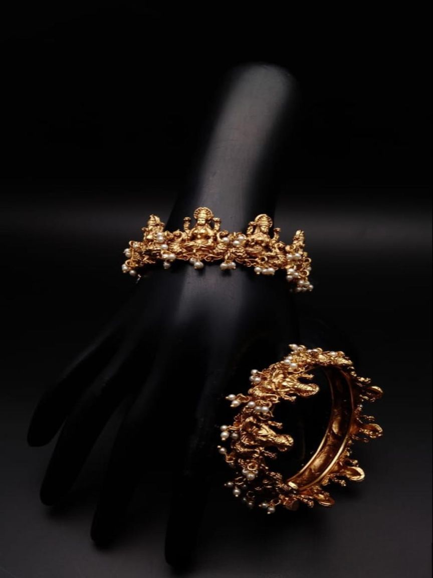 BANGLES IN POLKI (GOLD POLISH) STYLE | DESIGN - 25412