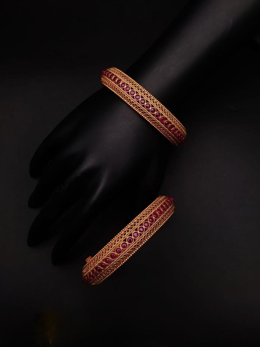 BANGLES IN POLKI (GOLD POLISH) STYLE | DESIGN - 25485