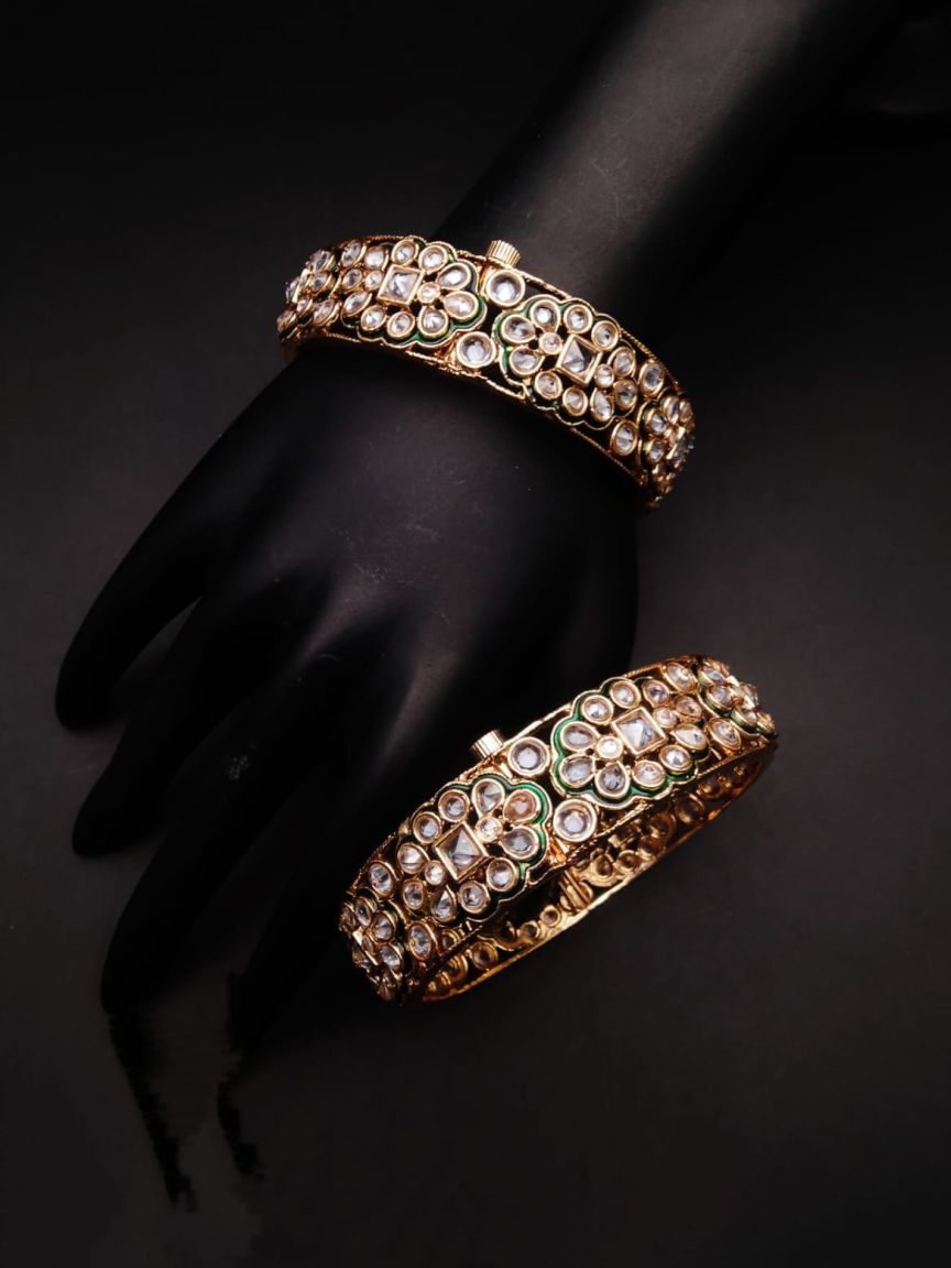 BANGLES IN POLKI (GOLD POLISH) STYLE | DESIGN - 25509