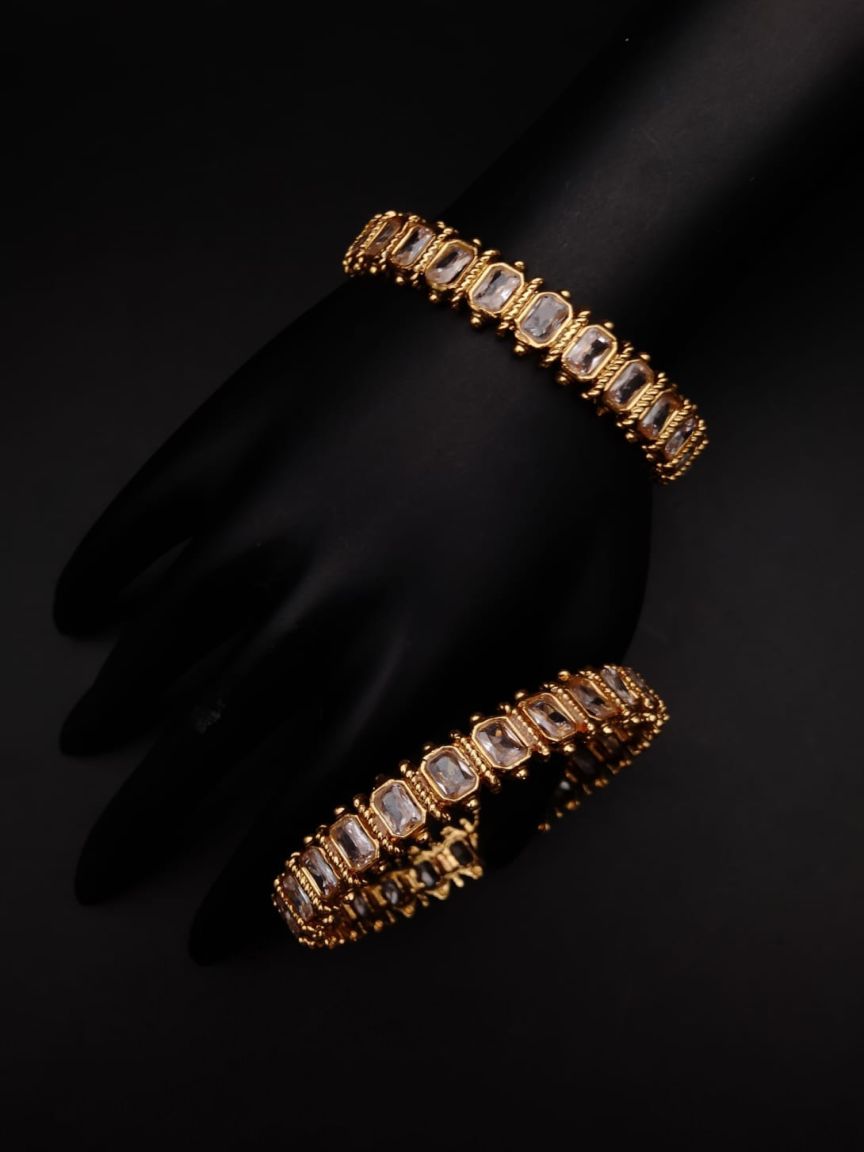 BANGLES IN POLKI (GOLD POLISH) STYLE | DESIGN - 25525