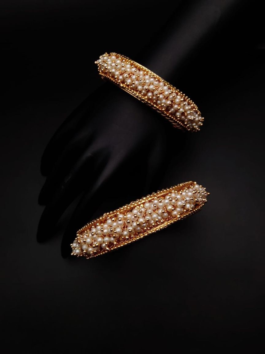 BANGLES IN POLKI (GOLD POLISH) STYLE | DESIGN - 25585