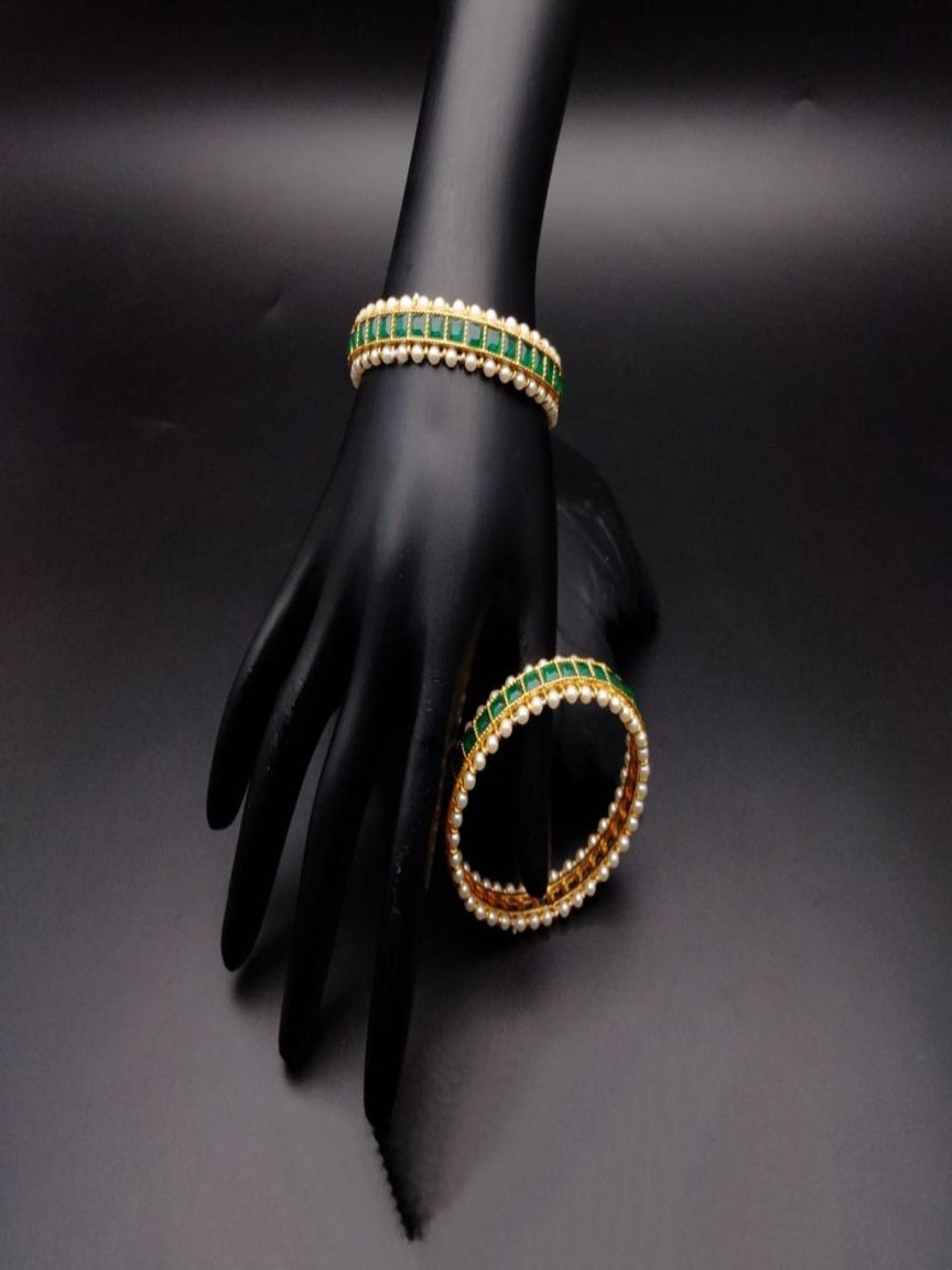 BANGLES IN POLKI (GOLD POLISH) STYLE | DESIGN - 25606
