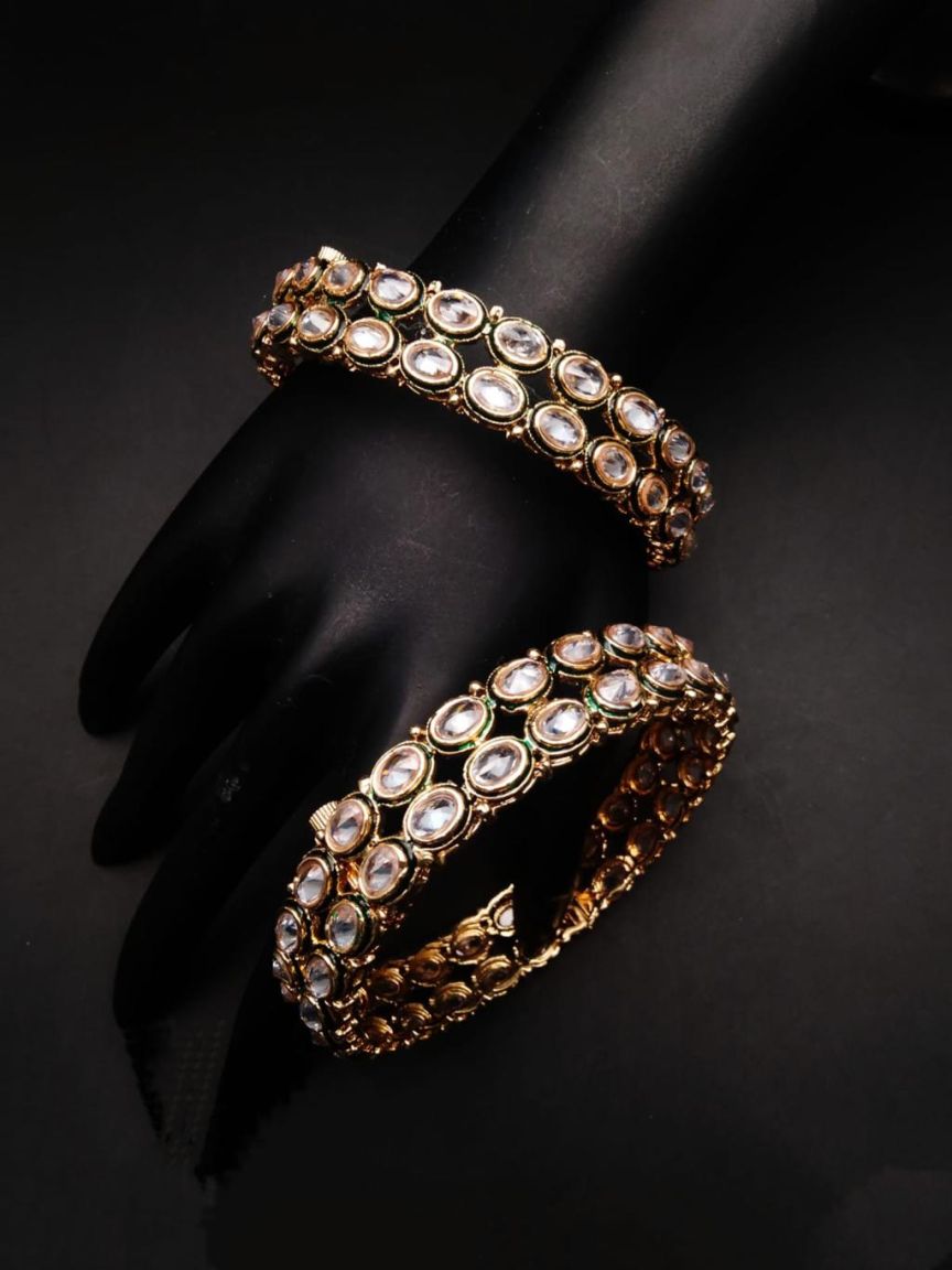 BANGLES IN POLKI (GOLD POLISH) STYLE | DESIGN - 25640
