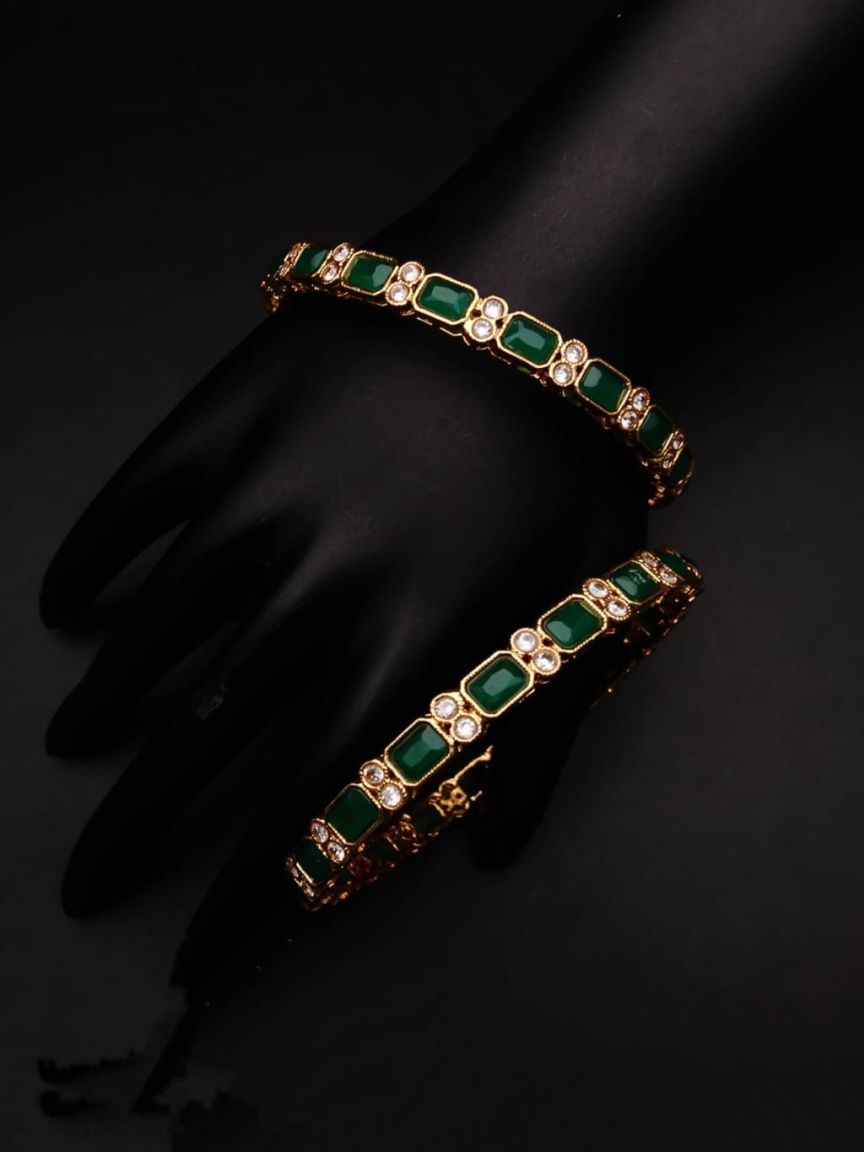 BANGLES IN POLKI (GOLD POLISH) STYLE | DESIGN - 25642