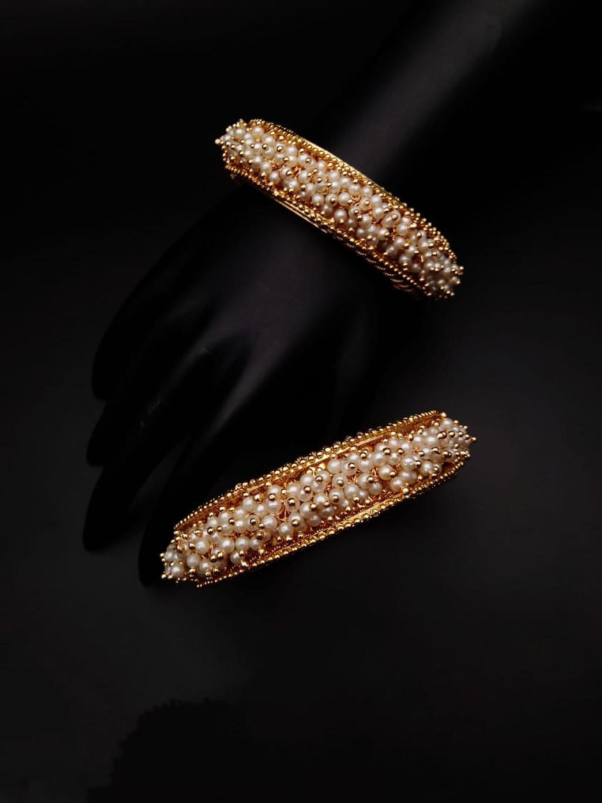 BANGLES IN POLKI (GOLD POLISH) STYLE | DESIGN - 25644