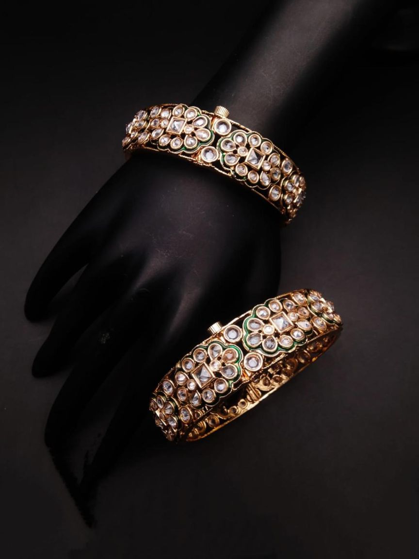BANGLES IN POLKI (GOLD POLISH) STYLE | DESIGN - 25664