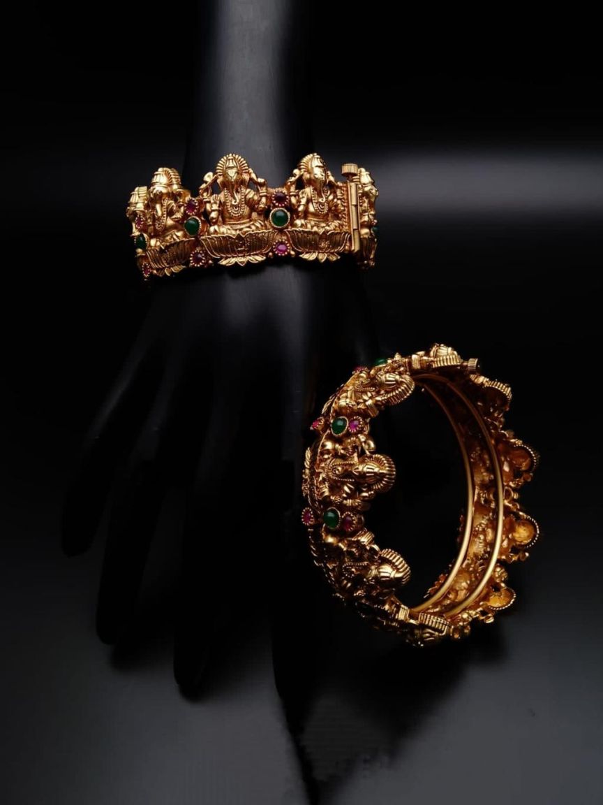 BANGLES IN POLKI (GOLD POLISH) STYLE | DESIGN - 25688