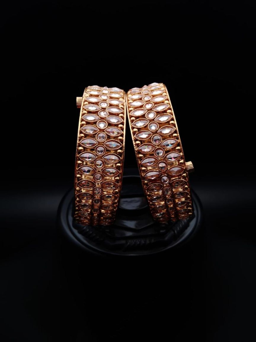 BANGLES IN POLKI (GOLD POLISH) STYLE | DESIGN - 25692