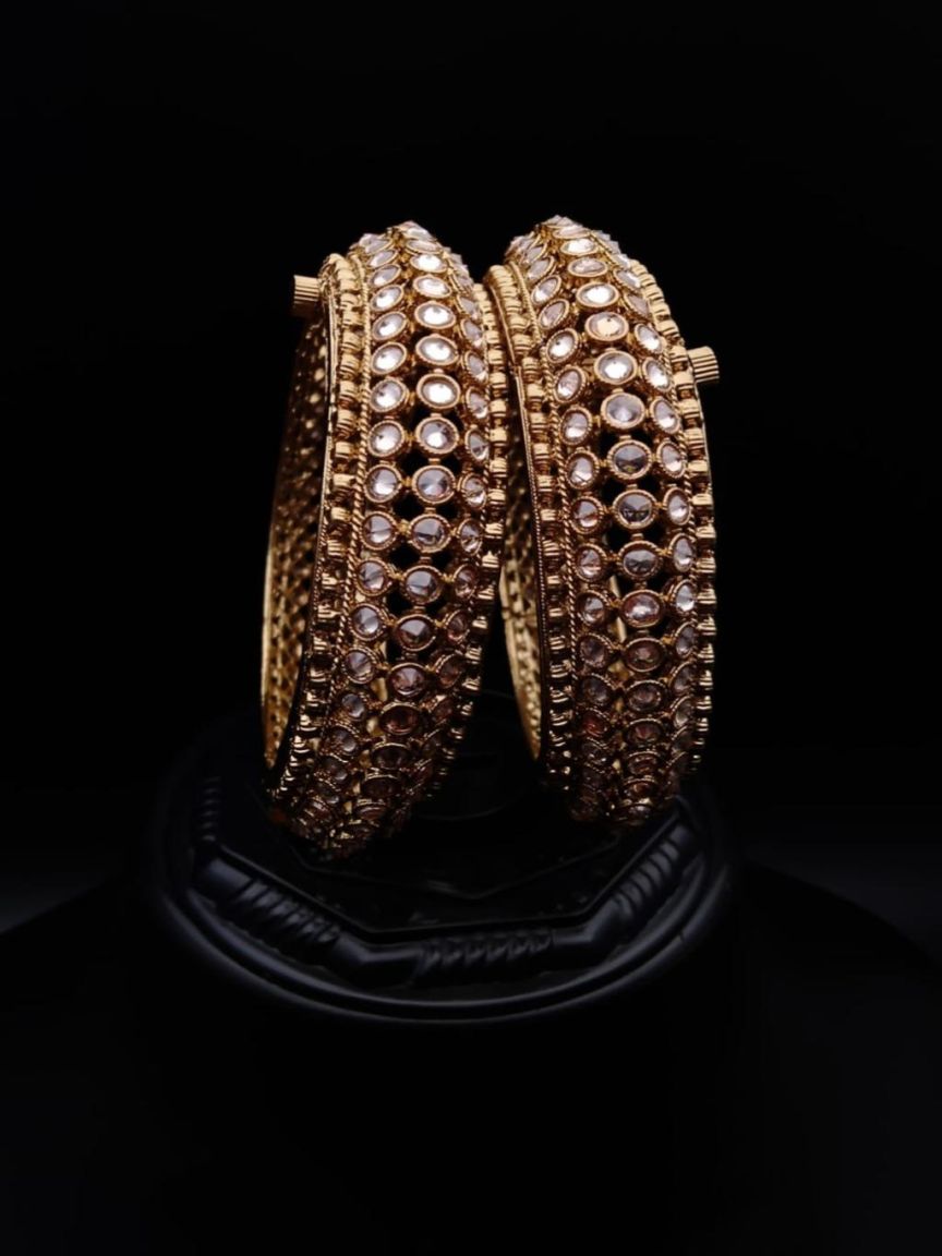 BANGLES IN POLKI (GOLD POLISH) STYLE | DESIGN - 25709