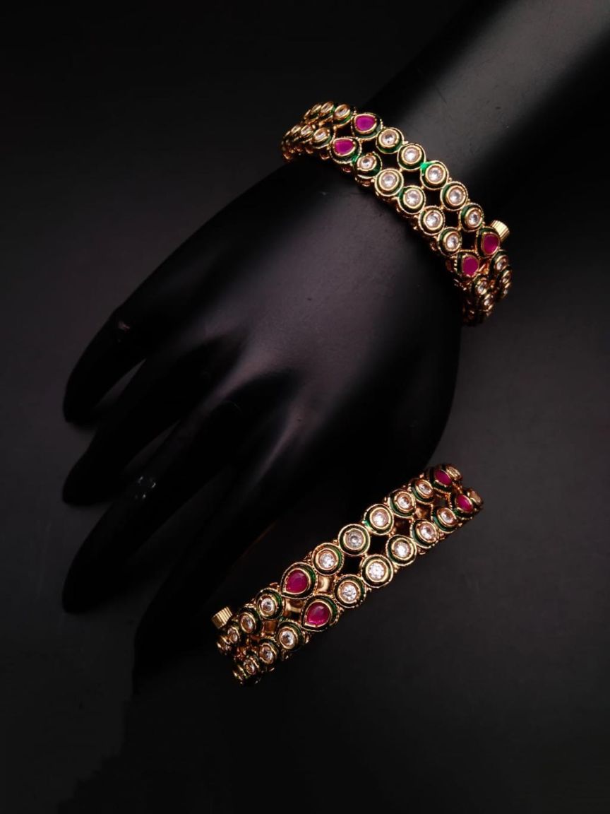 BANGLES IN POLKI (GOLD POLISH) STYLE | DESIGN - 25721
