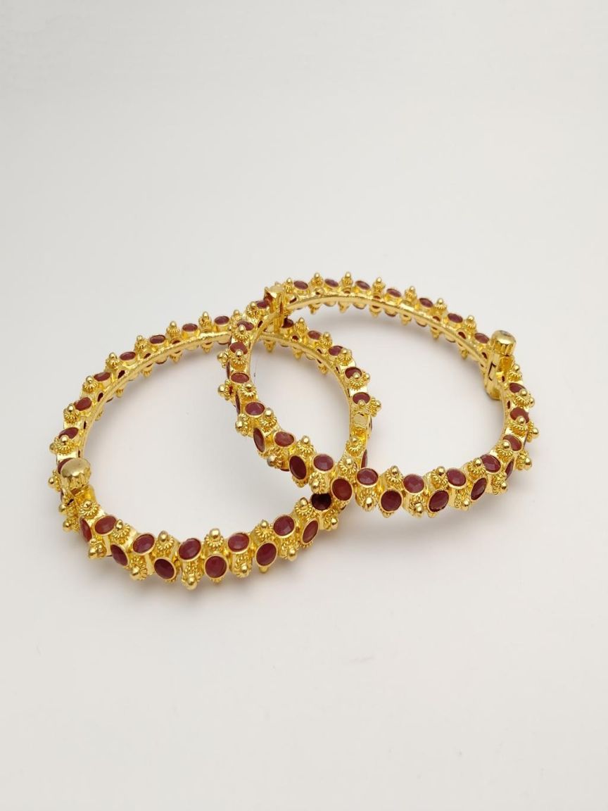 BANGLES IN POLKI (GOLD POLISH) STYLE | DESIGN - 25725