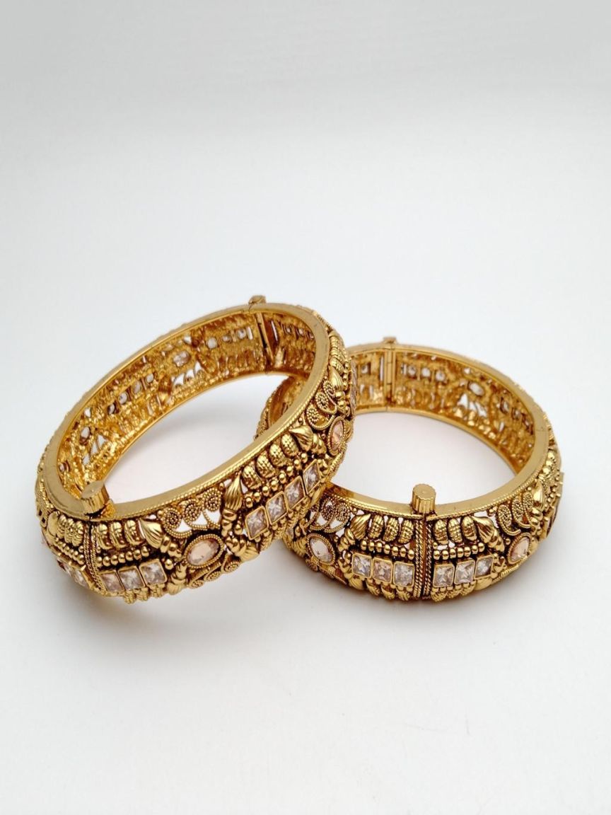 BANGLES IN POLKI (GOLD POLISH) STYLE | DESIGN - 25738