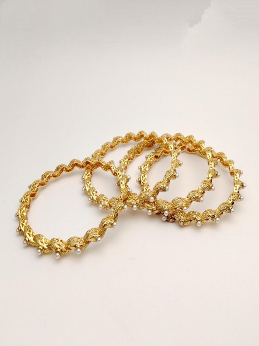 BANGLES IN POLKI (GOLD POLISH) STYLE | DESIGN - 25757