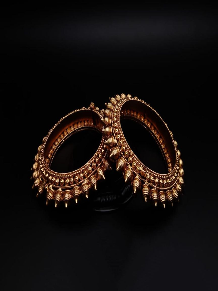 BANGLES IN POLKI (GOLD POLISH) STYLE | DESIGN - 25770