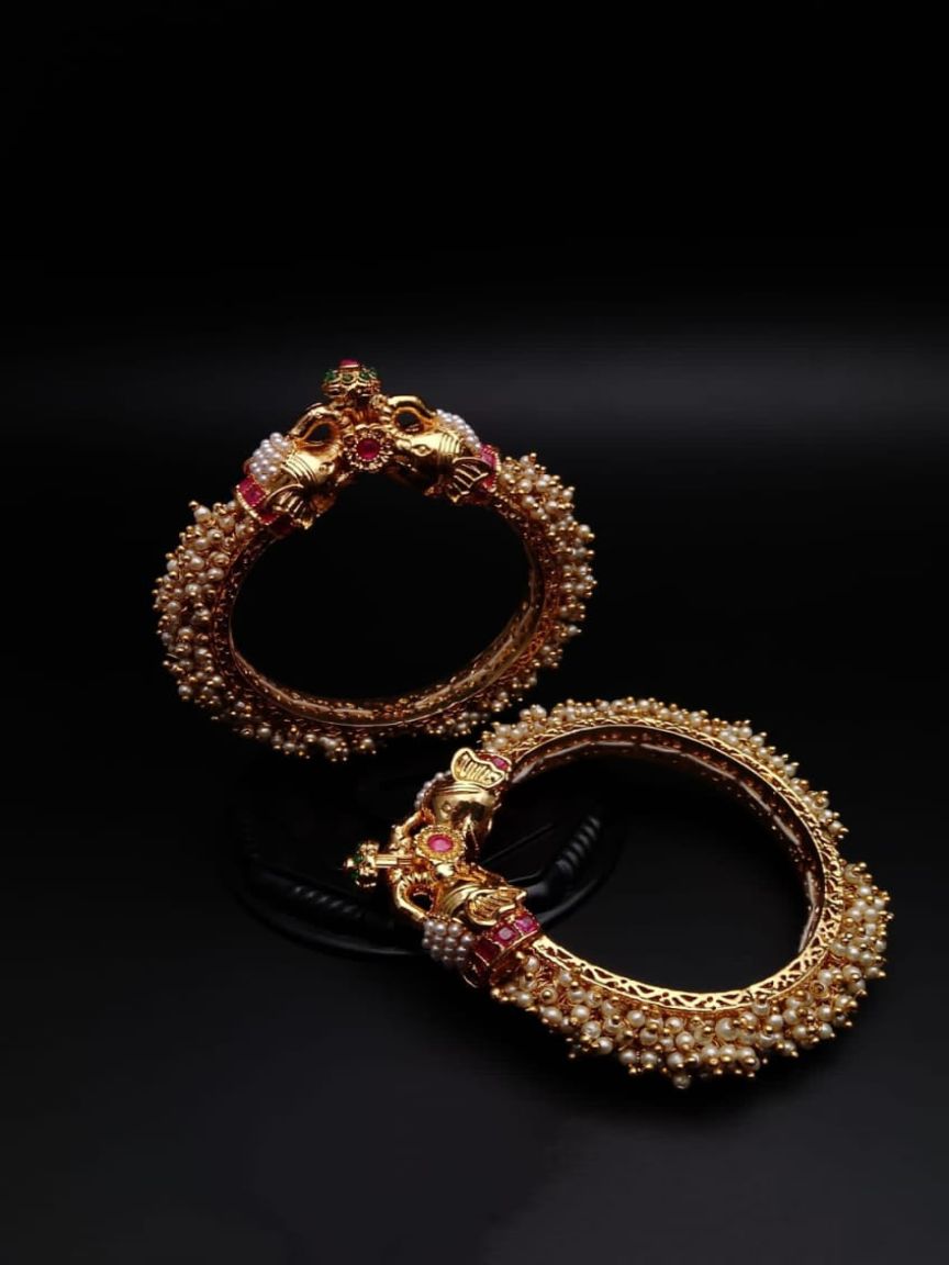 BANGLES IN POLKI (GOLD POLISH) STYLE | DESIGN - 25773