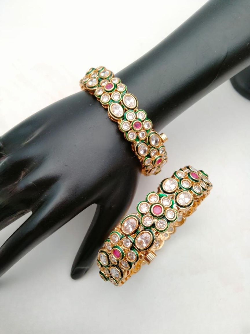BANGLES IN POLKI (GOLD POLISH) STYLE | DESIGN - 25793