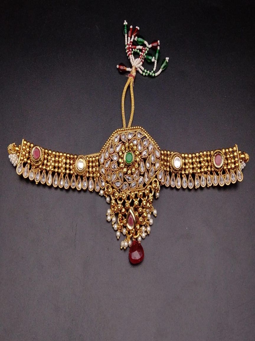 BAJU BANDH IN POLKI (GOLD POLISH) STYLE | DESIGN - 28007