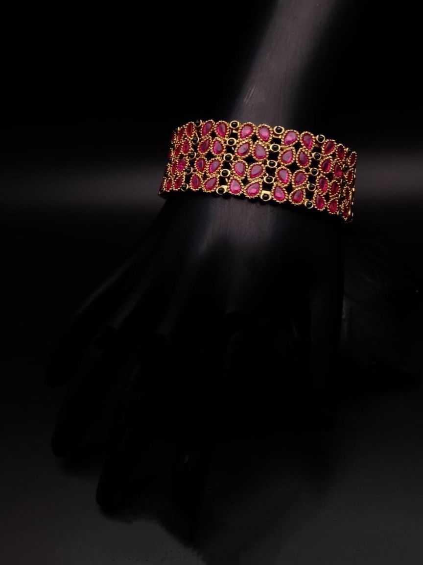 BRACELETS IN POLKI (GOLD POLISH) STYLE | DESIGN - 60004